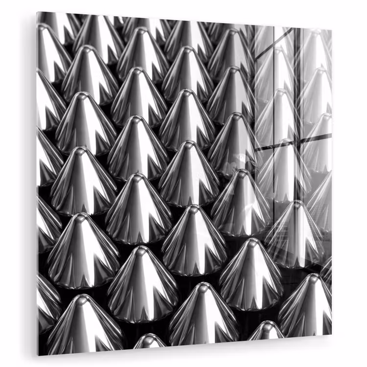 Glasbild - Metallkegel – Muster — 1