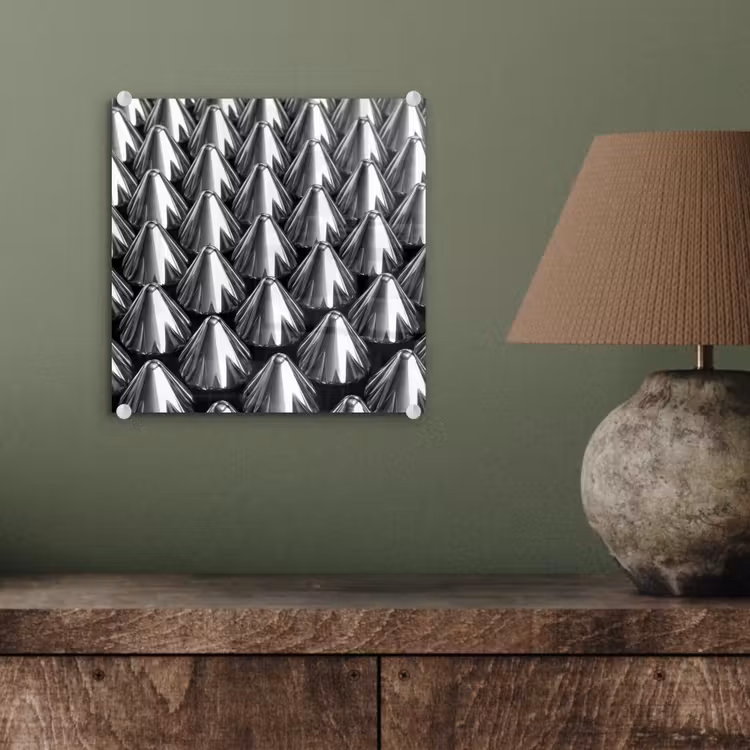 Glasbild - Metallkegel – Muster — 4