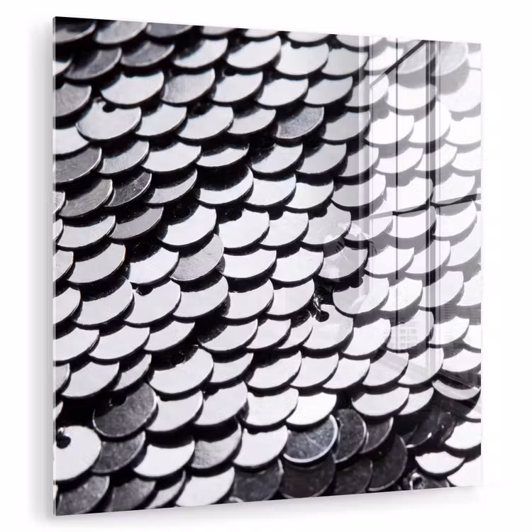 Glasbild - Pailletten – Silber – Muster — 1