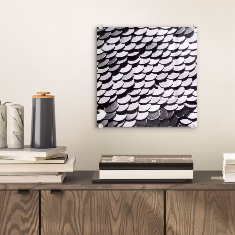 Glasbild - Pailletten – Silber – Muster — 2