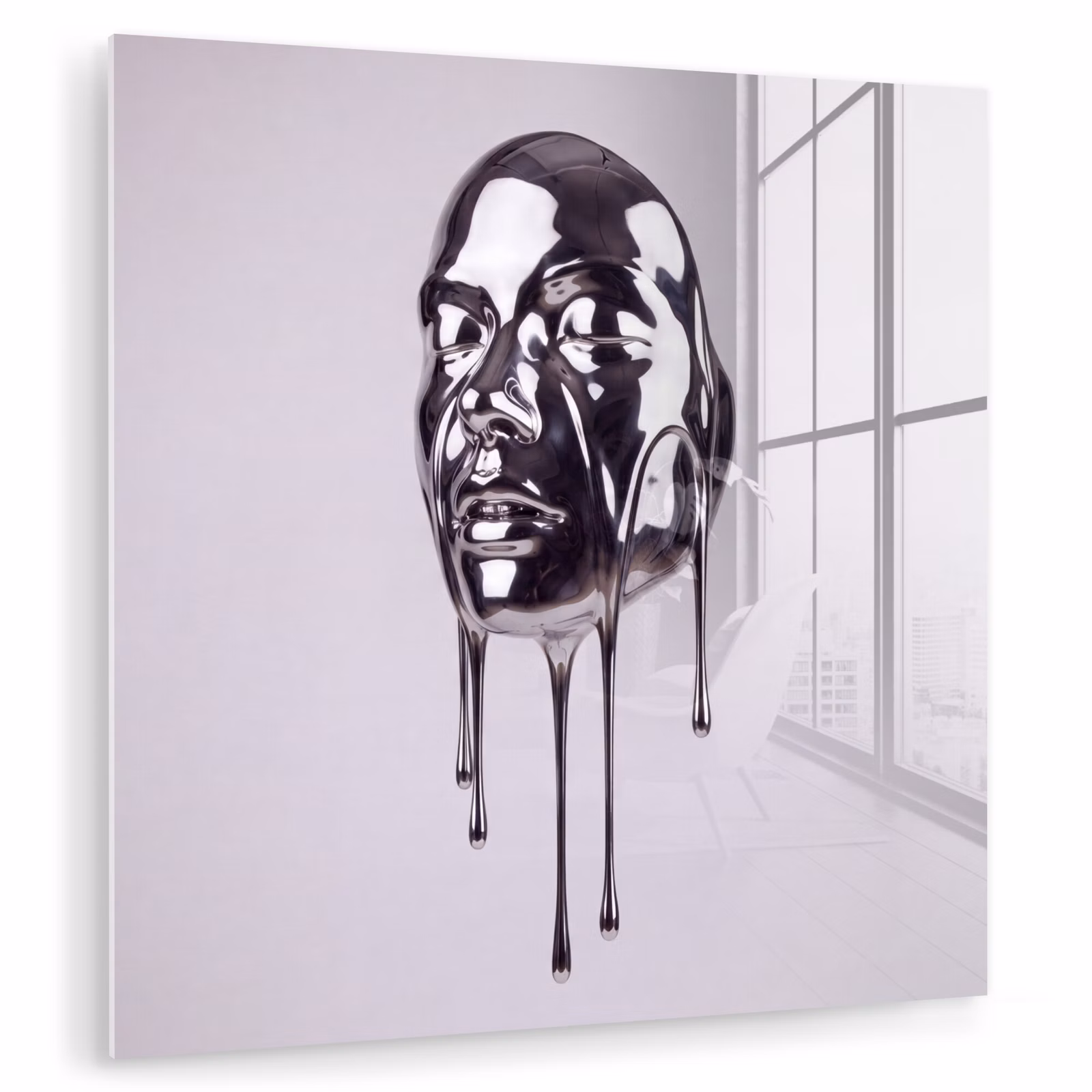 Glasbild - Kopf – Schmelzend – Abstrakt — 1