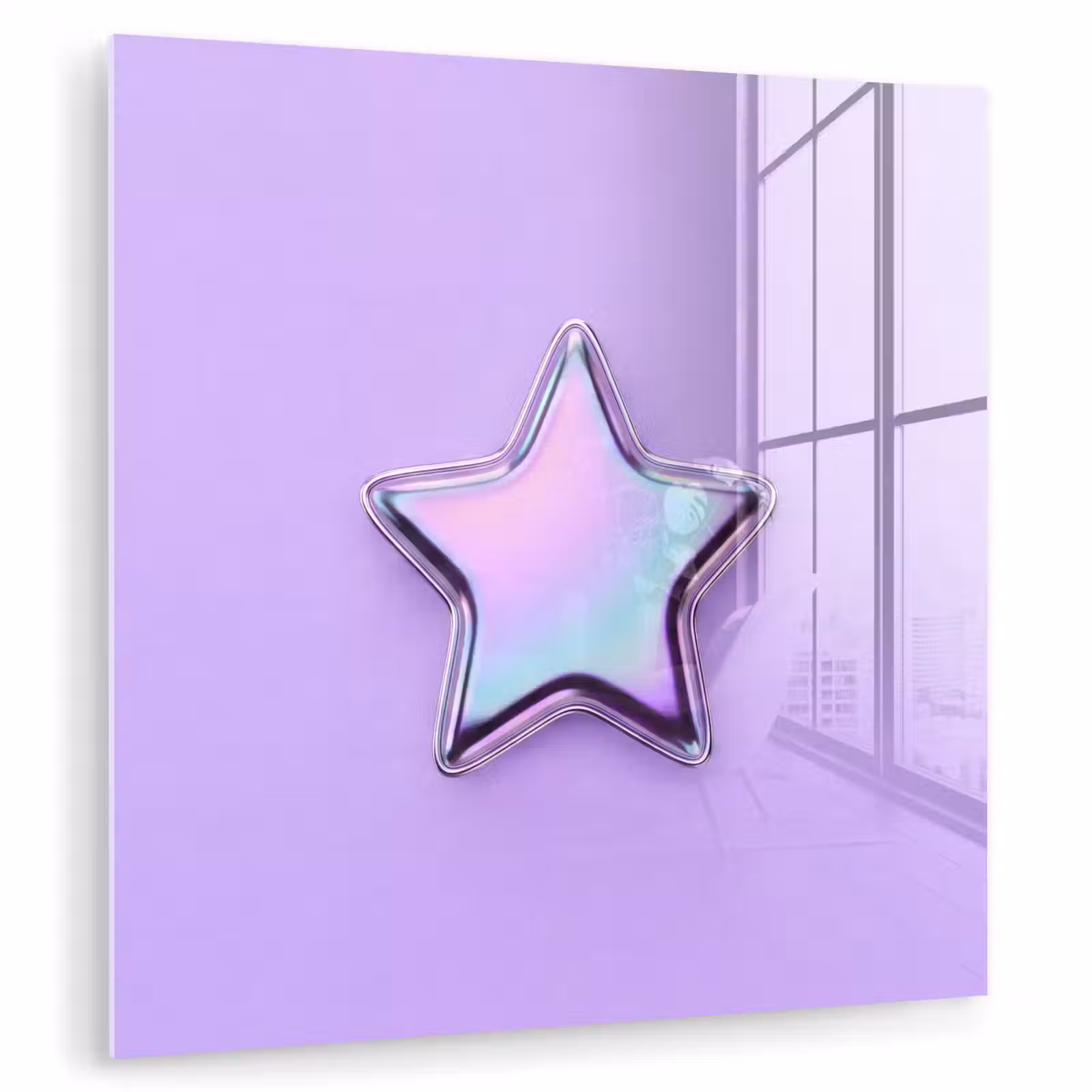 Glasbild - Stern – Holografisch – Modern — 1