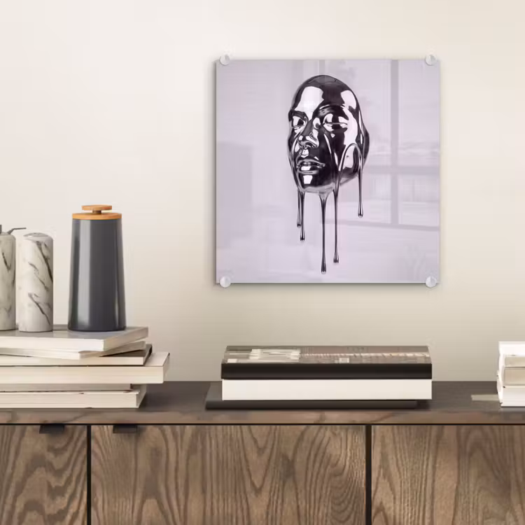 Glasbild - Kopf – Schmelzend – Abstrakt — 2