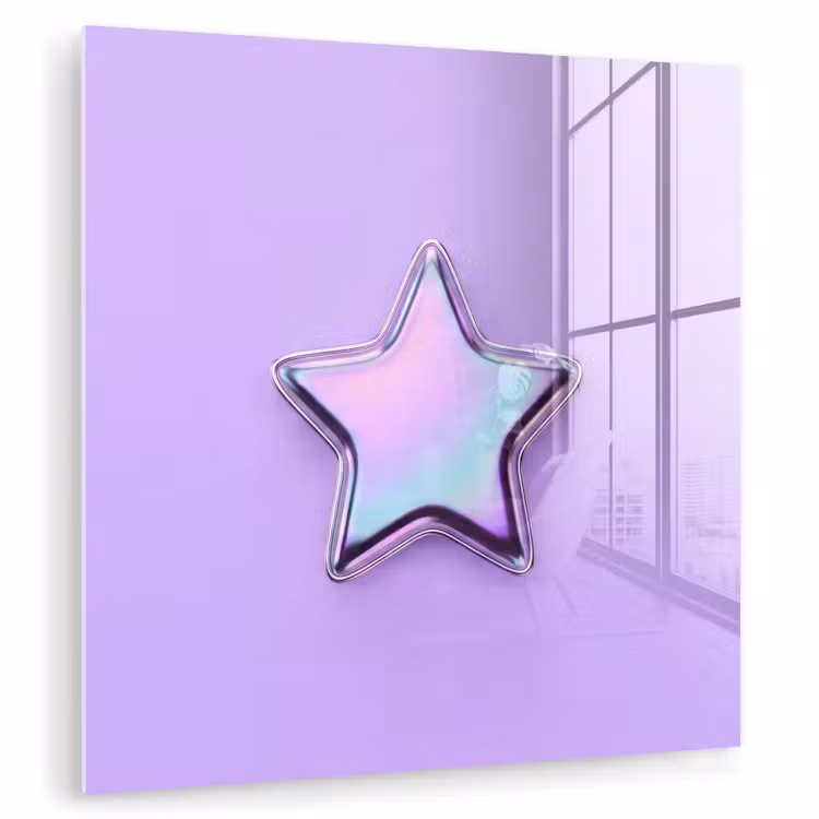 Glasbild - Stern – Holografisch – Modern — 1