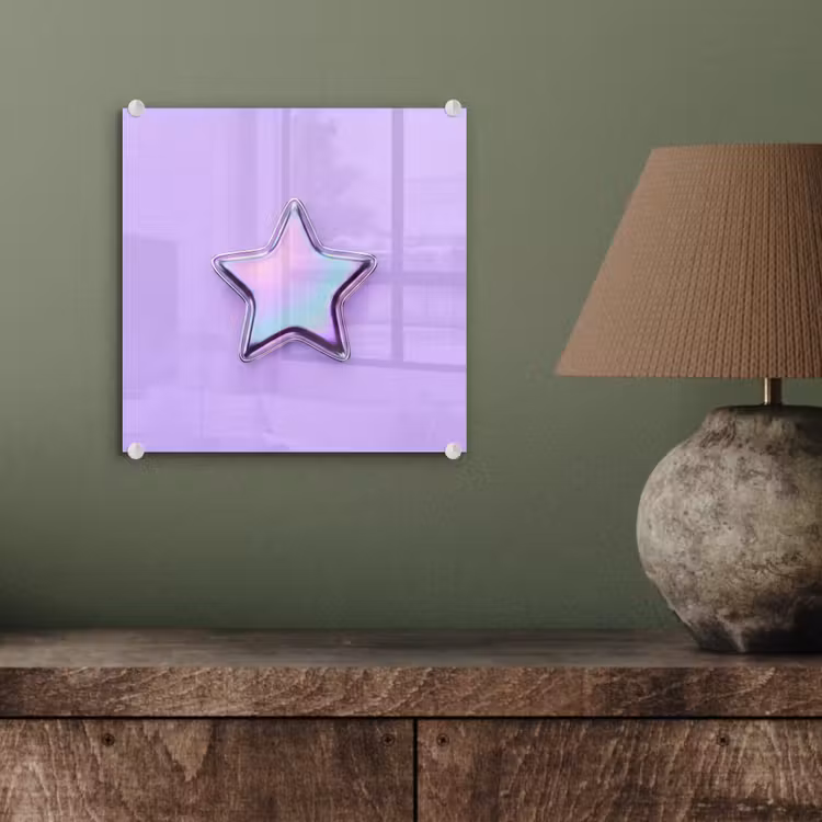 Glasbild - Stern – Holografisch – Modern — 4