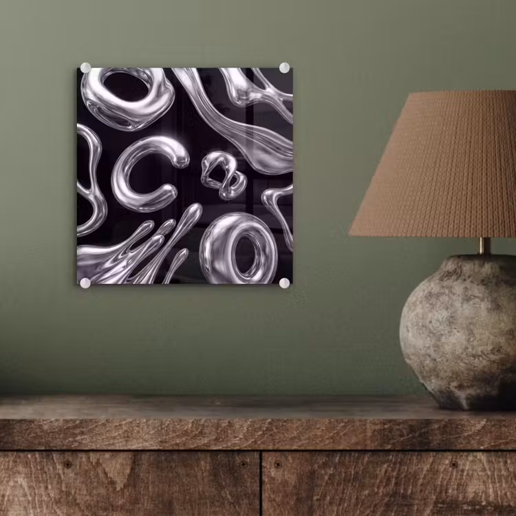 Glasbild - Zusammenfassung – Formen – Silber — 4