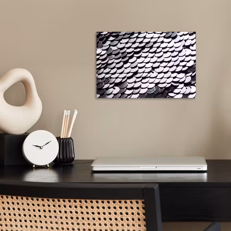 Poster - Pailletten – Silber – Muster — 2