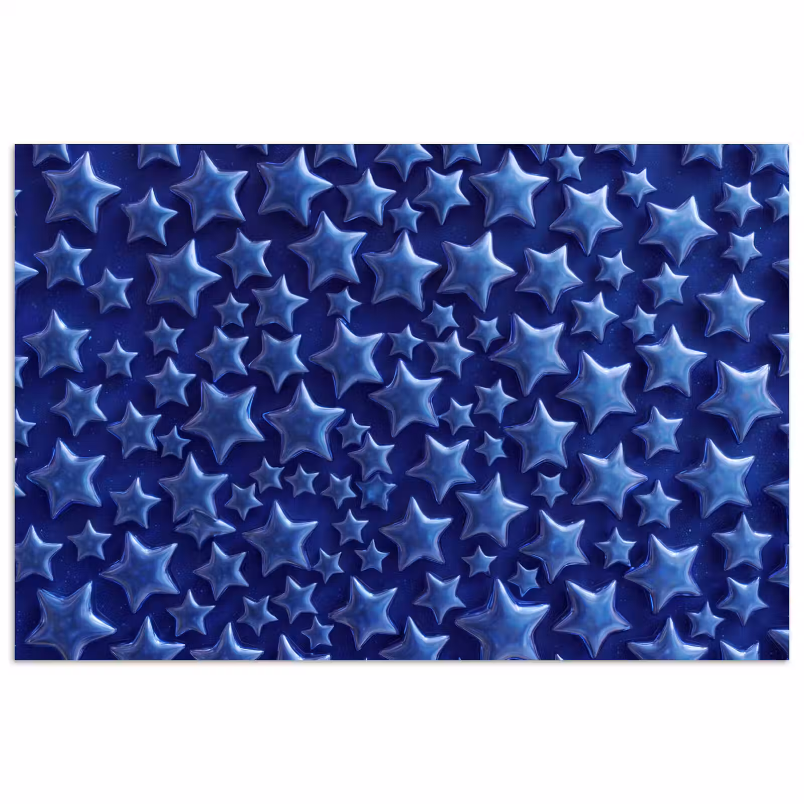 Poster - Muster mit blauen Sternen — 1