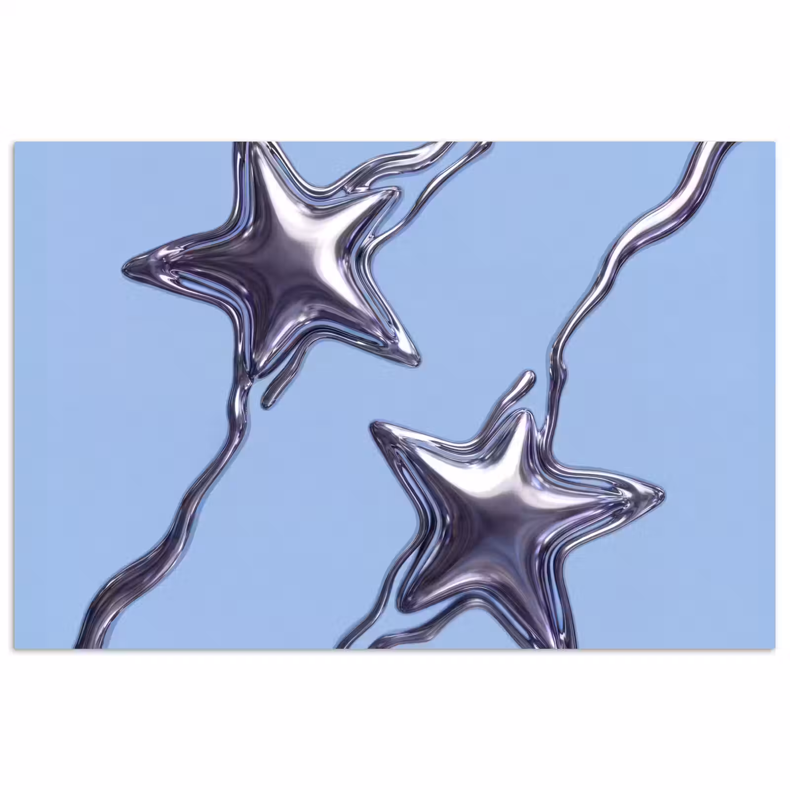 Poster - Sterne – Flüssig – Silber — 1