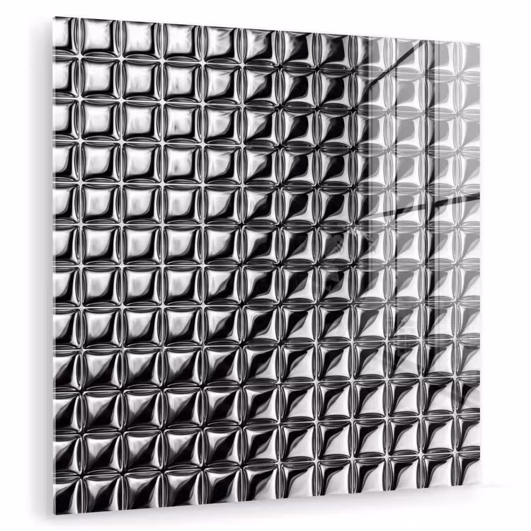 Glasbild - Muster – Abstrakt – Schwarz-Weiß — 1