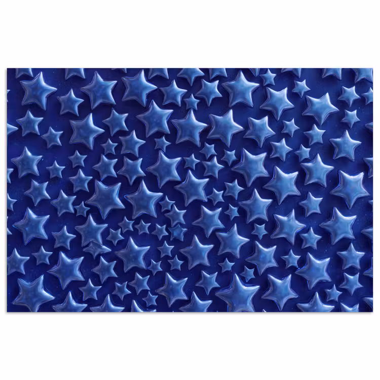 Poster - Muster mit blauen Sternen — 1
