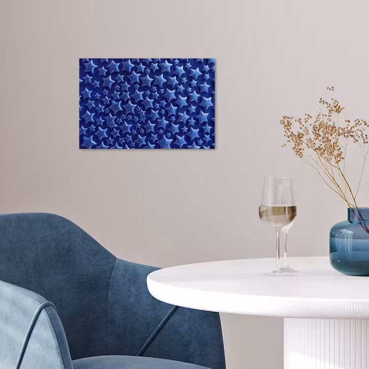 Poster - Muster mit blauen Sternen — 4
