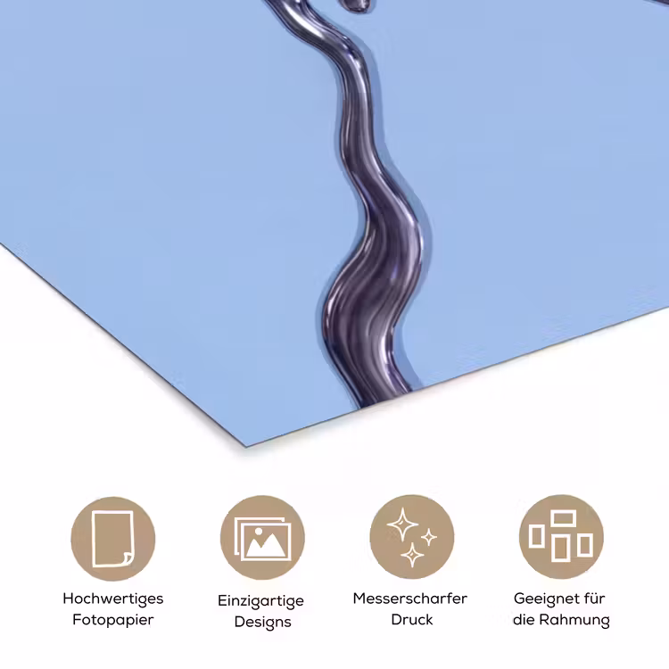 Poster - Sterne – Flüssig – Silber — 5
