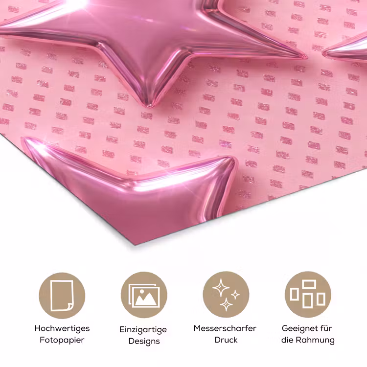 Poster - Sterne – Rosa – Abstrakt — 5