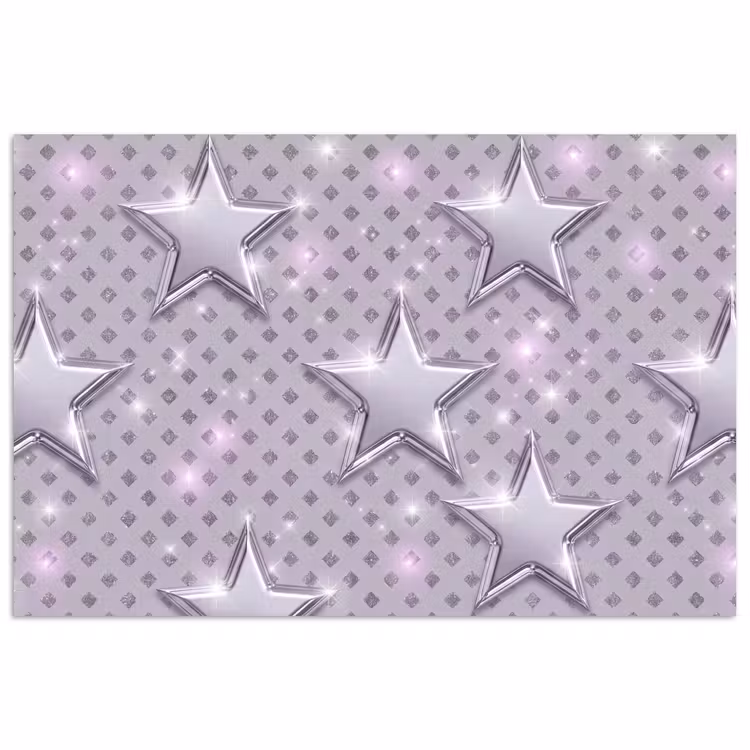Poster - Sterne – Silber – Abstrakt — 1