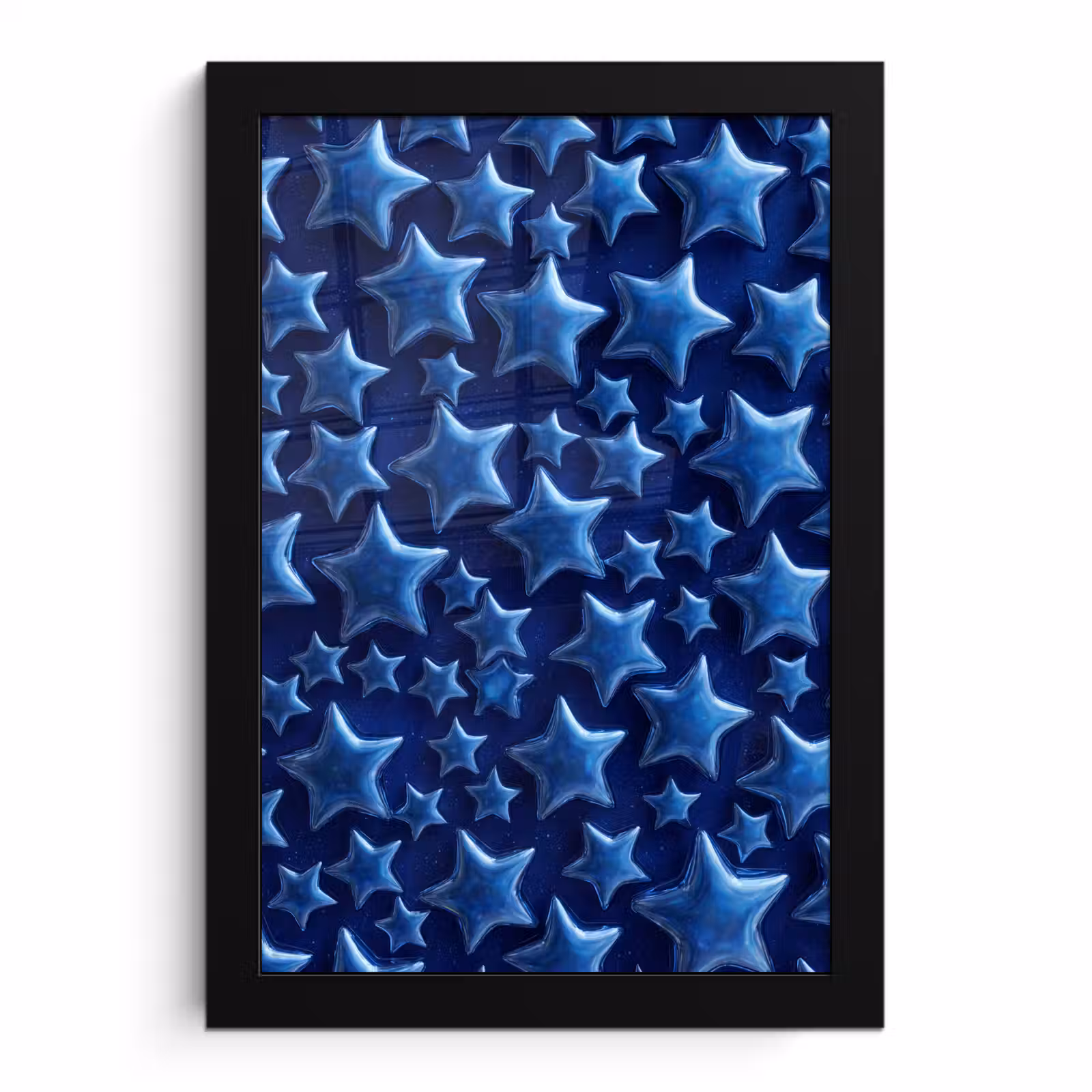 Bilder mit Rahmen - Muster mit blauen Sternen — 1