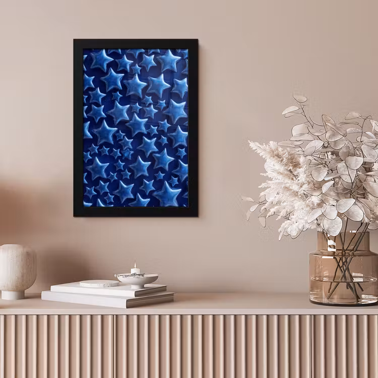 Bilder mit Rahmen - Muster mit blauen Sternen — 4
