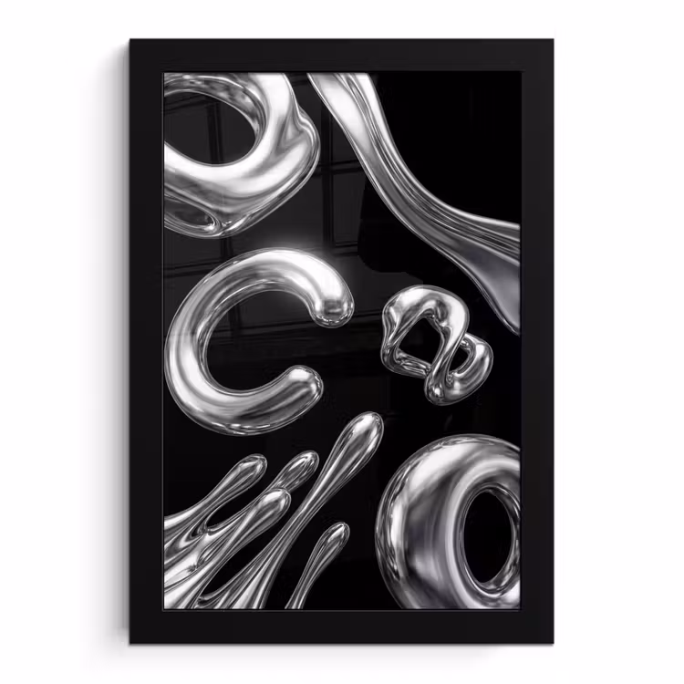 Bilder mit Rahmen - Zusammenfassung – Formen – Silber — 1