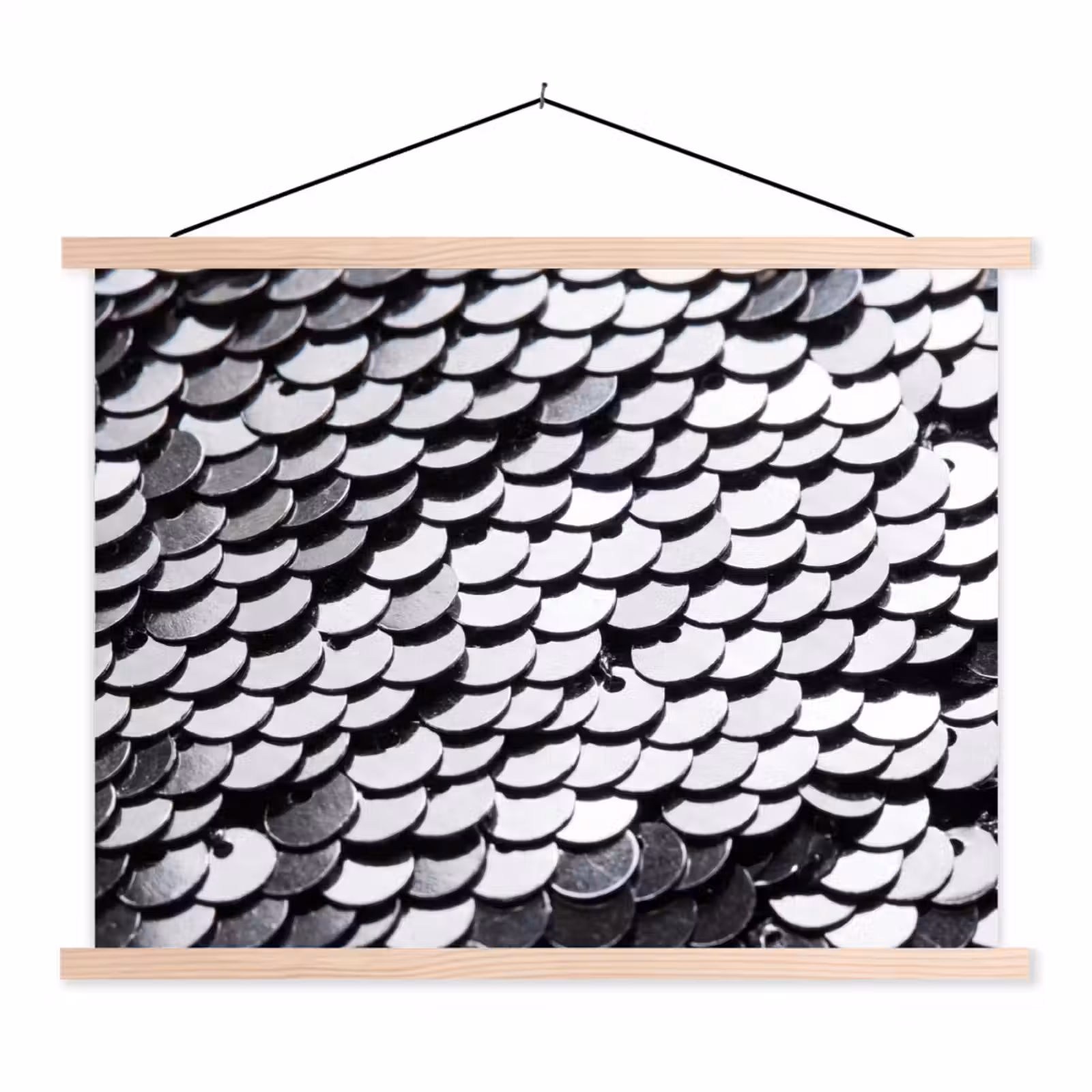 Stoffbild - Pailletten – Silber – Muster — 1