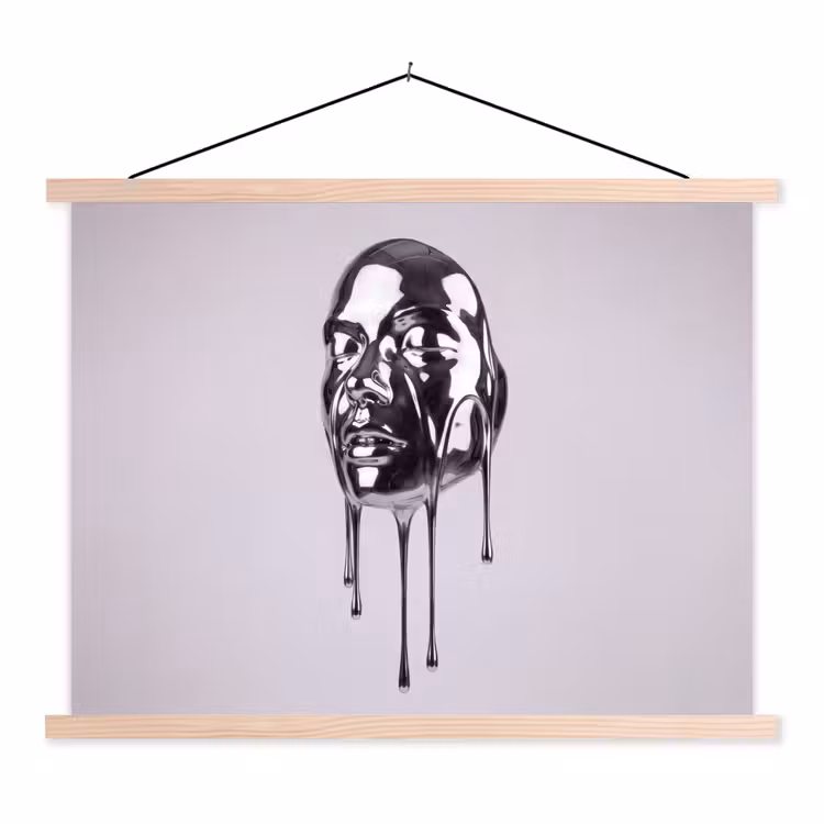 Stoffbild - Kopf – Schmelzend – Abstrakt — 1