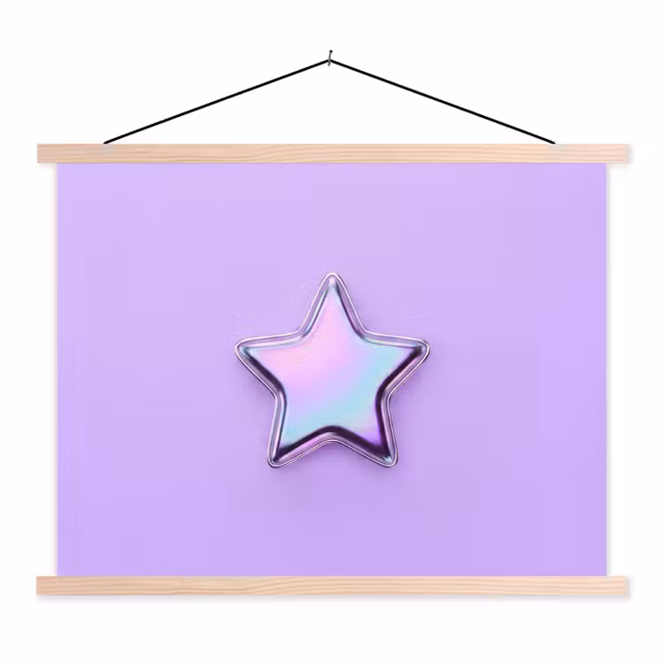 Stoffbild - Stern – Holografisch – Modern — 1