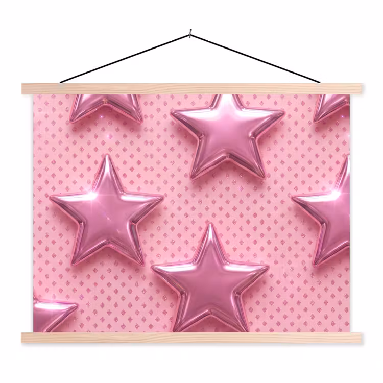 Stoffbild - Sterne – Rosa – Abstrakt — 1