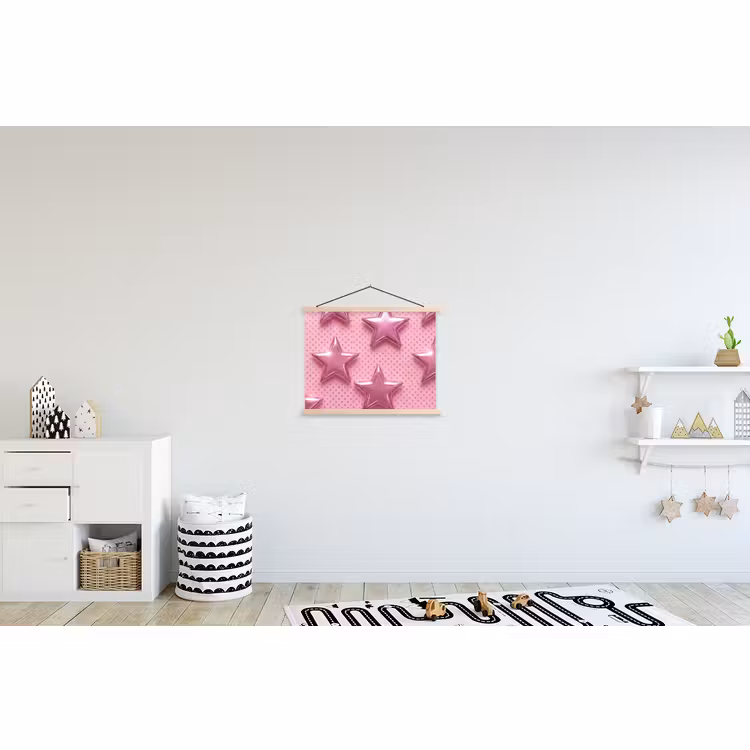 Stoffbild - Sterne – Rosa – Abstrakt — 2