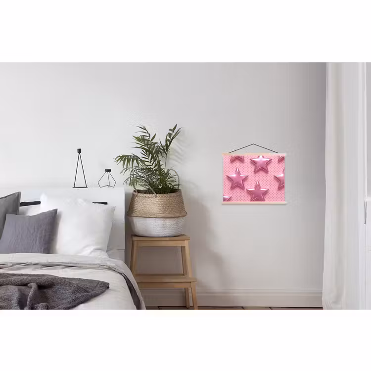 Stoffbild - Sterne – Rosa – Abstrakt — 3