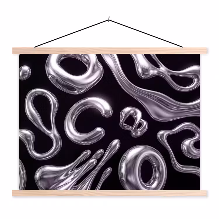Stoffbild - Zusammenfassung – Formen – Silber — 1