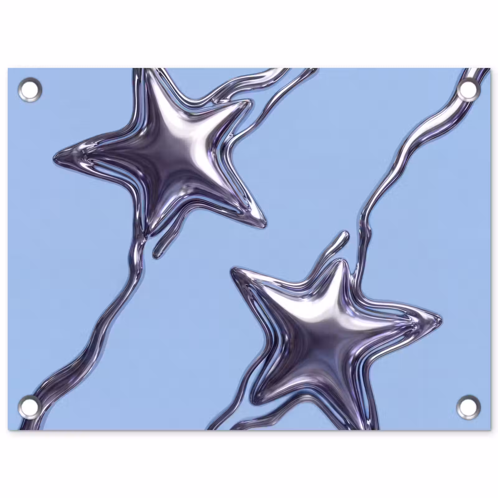 Gartenposter - Sterne – Flüssig – Silber — 1