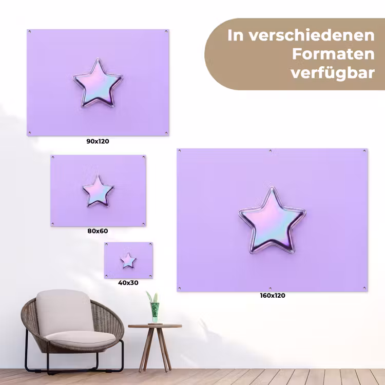 Gartenposter - Stern – Holografisch – Modern — 6