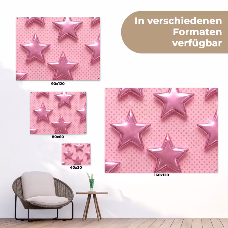 Gartenposter - Sterne – Rosa – Abstrakt — 6
