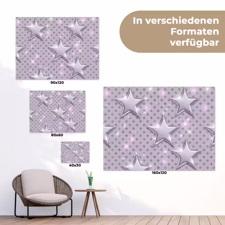 Gartenposter - Sterne – Silber – Abstrakt — 6