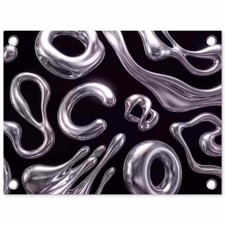 Gartenposter - Zusammenfassung – Formen – Silber — 1