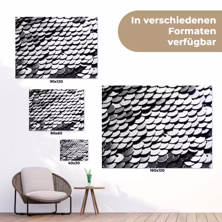 Gartenposter - Pailletten – Silber – Muster — 6