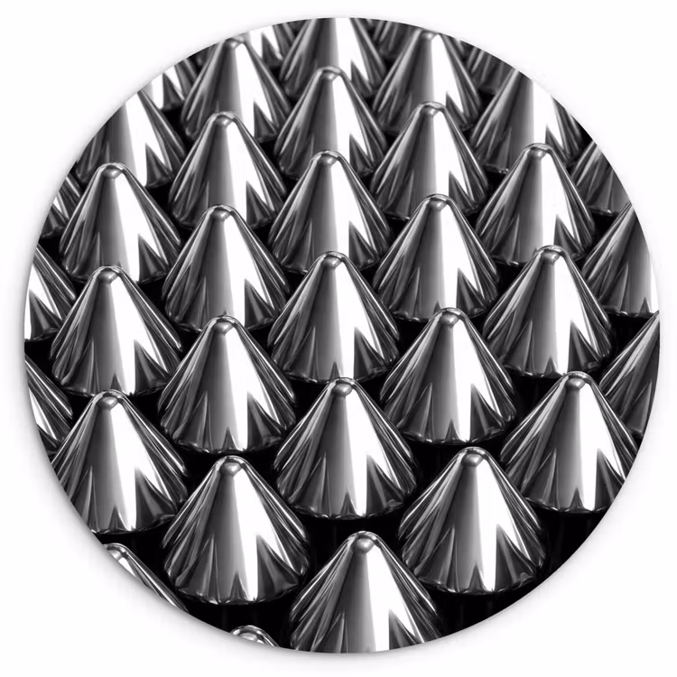 Glasbild Rund - Metallkegel – Muster — 1