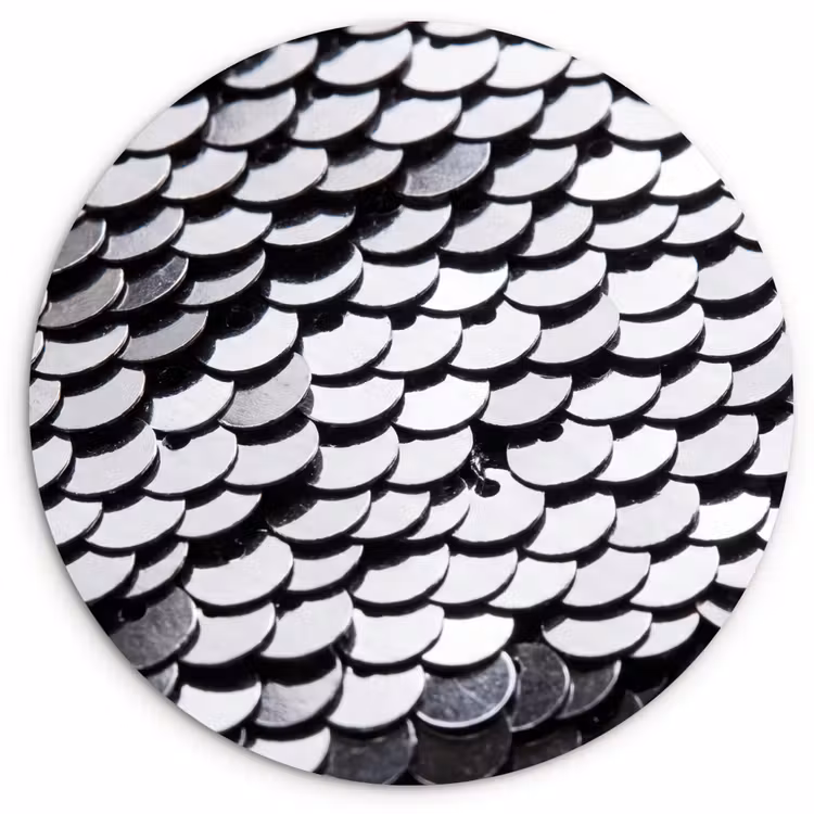 Glasbild Rund - Pailletten – Silber – Muster — 1