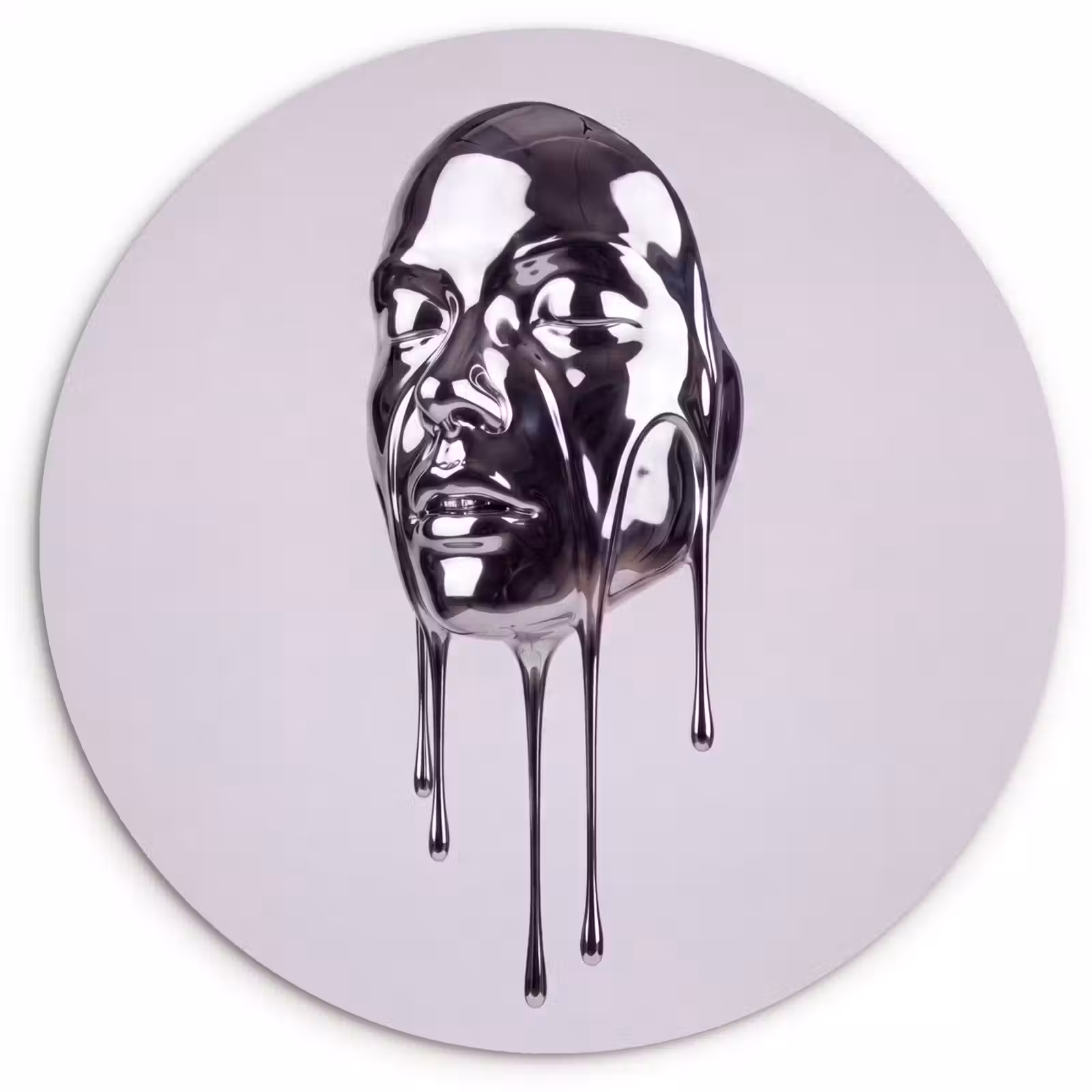 Glasbild Rund - Kopf – Schmelzend – Abstrakt — 1