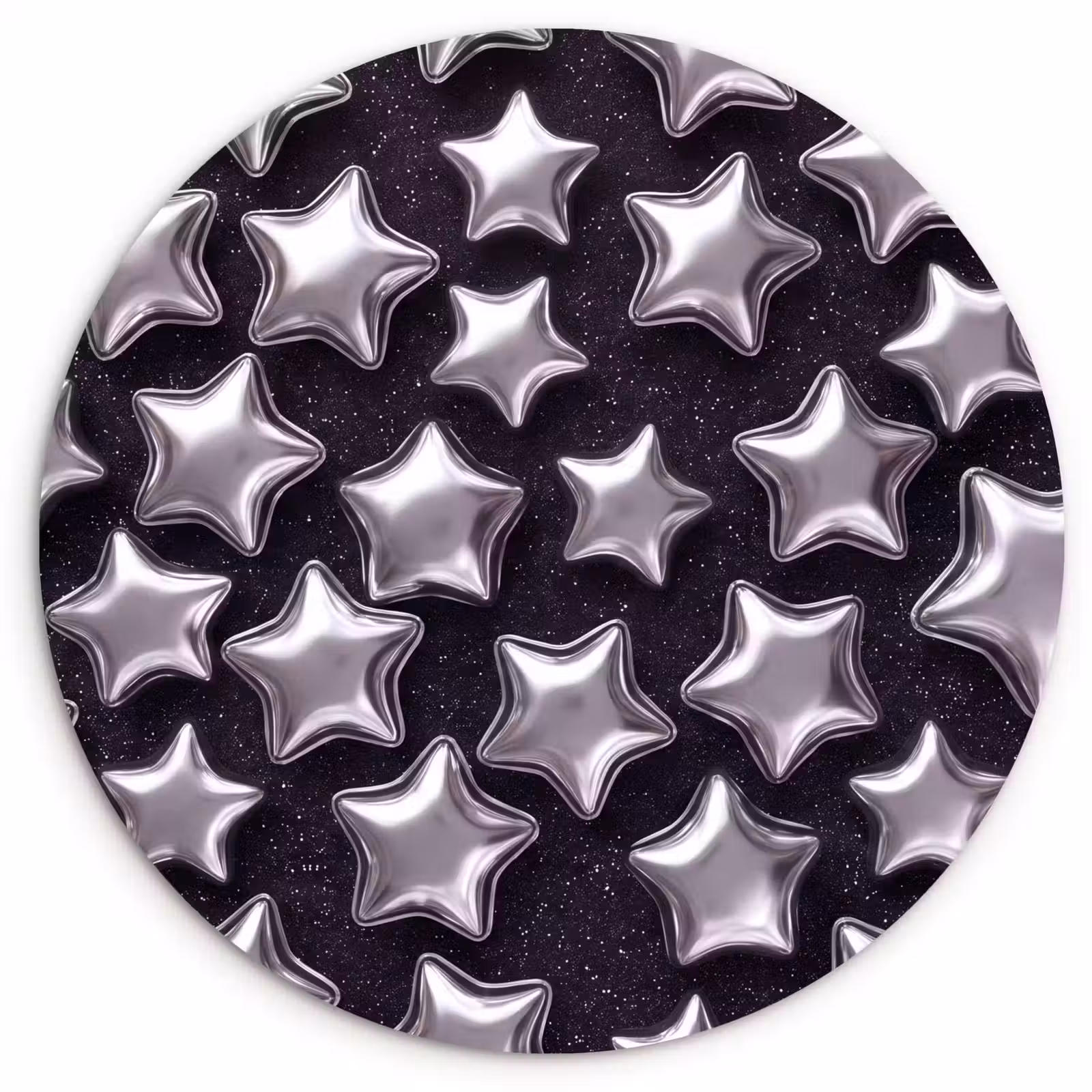 Glasbild Rund - Sterne – Glänzend – Muster — 1