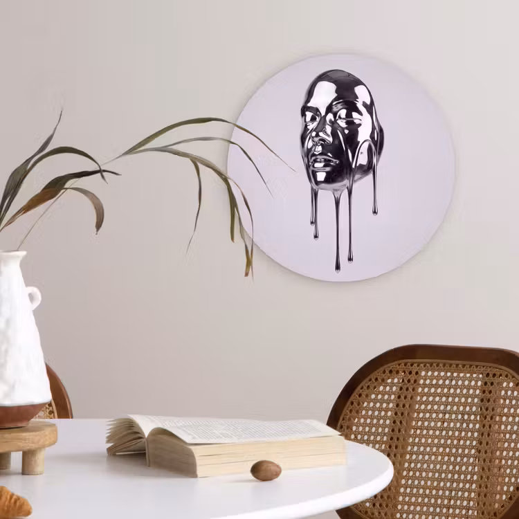 Glasbild Rund - Kopf – Schmelzend – Abstrakt — 4