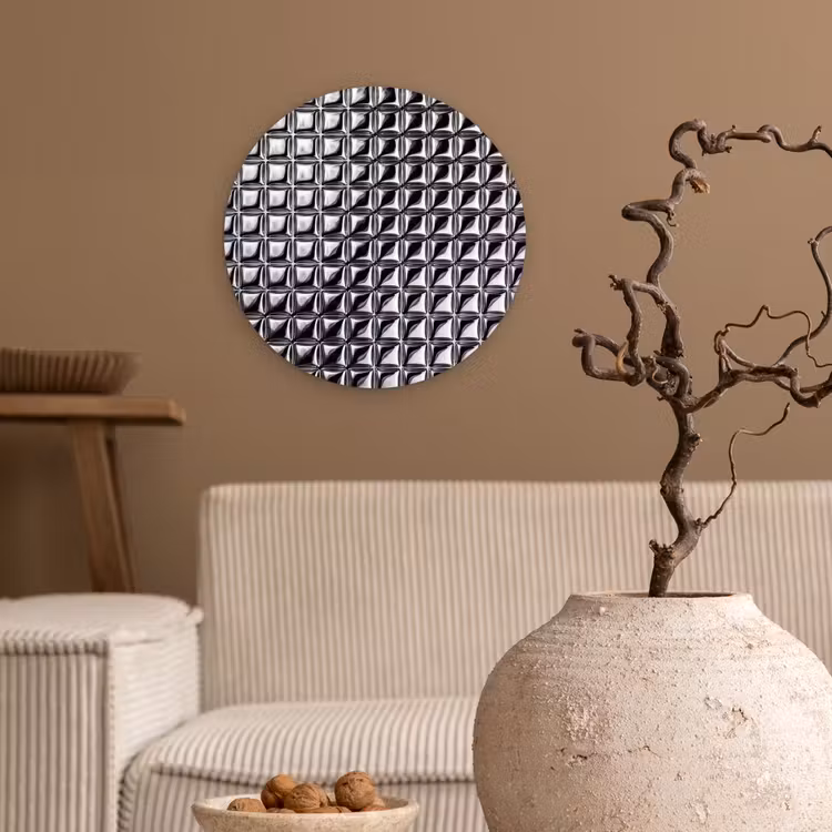Glasbild Rund - Muster – Abstrakt – Schwarz-Weiß — 2