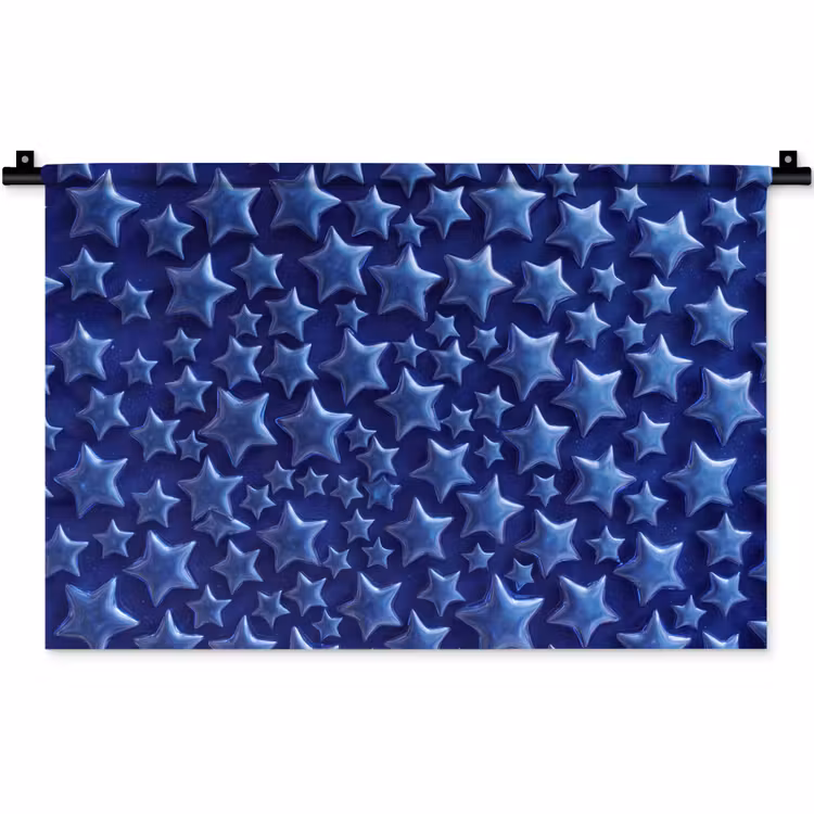 Wandteppich - Muster mit blauen Sternen — 1