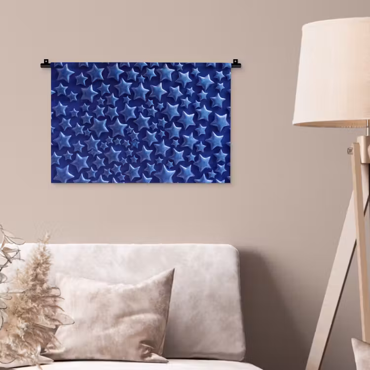 Wandteppich - Muster mit blauen Sternen — 2