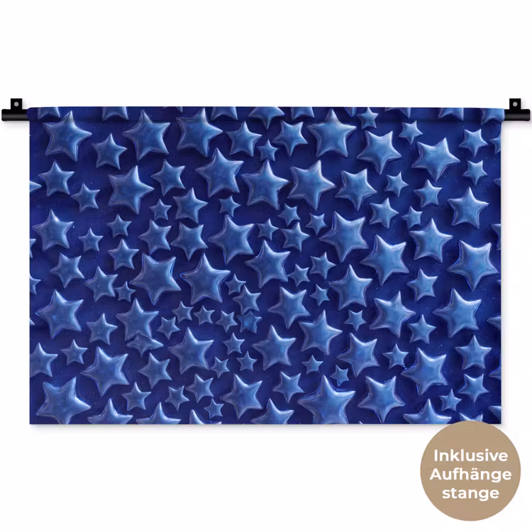 Wandteppich - Muster mit blauen Sternen — 9