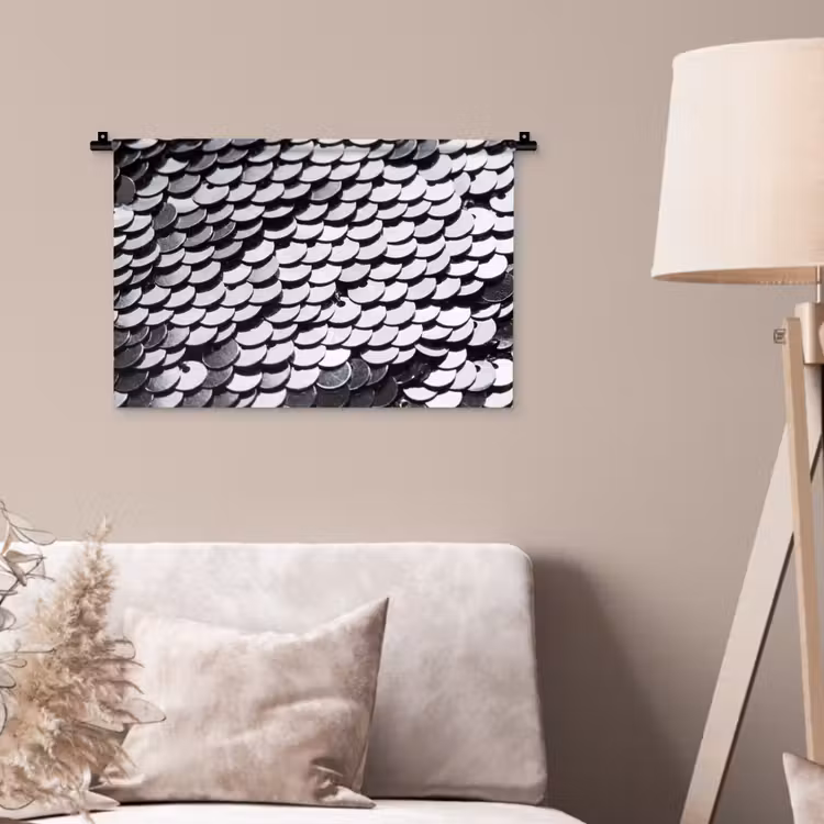 Wandteppich - Pailletten – Silber – Muster — 2