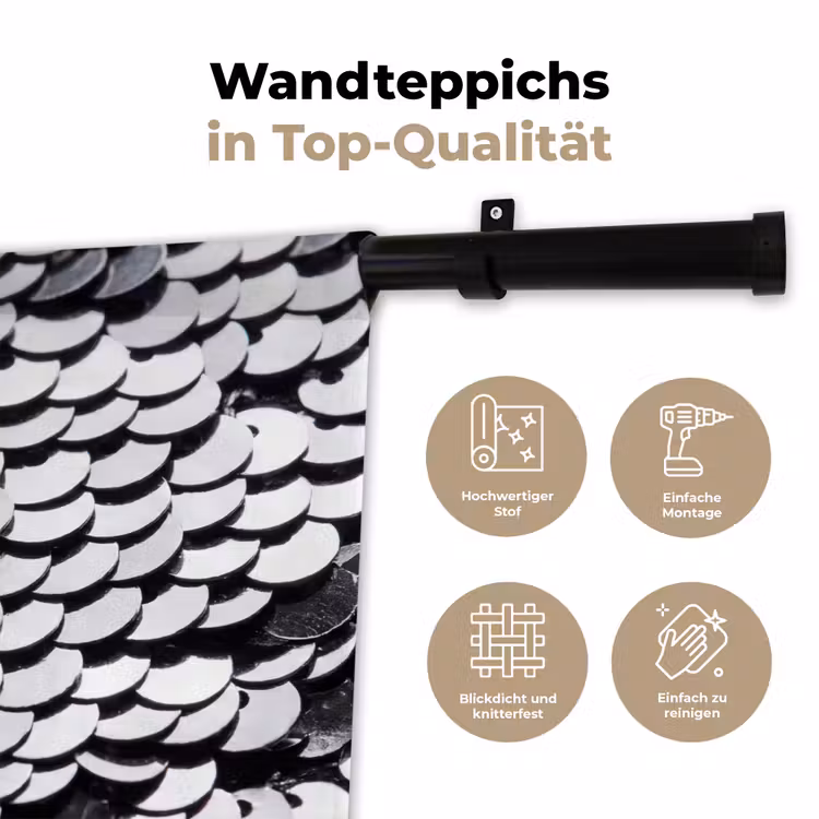 Wandteppich - Pailletten – Silber – Muster — 7