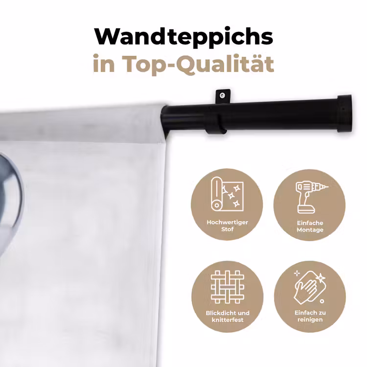 Wandteppich - Silbernes Herz – Abstrakt — 7