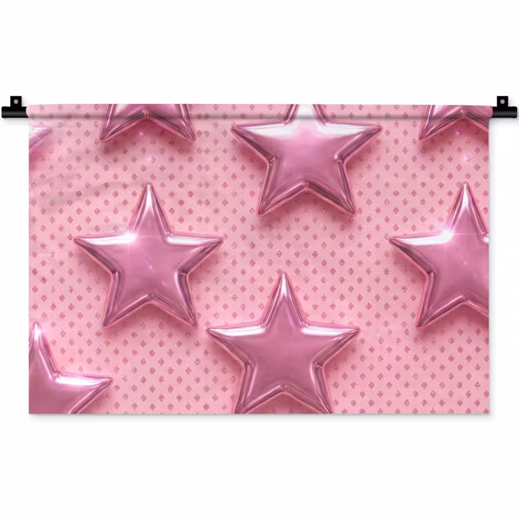 Wandteppich - Sterne – Rosa – Abstrakt — 1