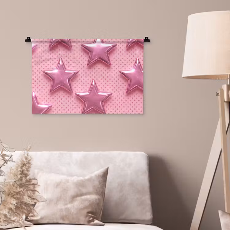 Wandteppich - Sterne – Rosa – Abstrakt — 2