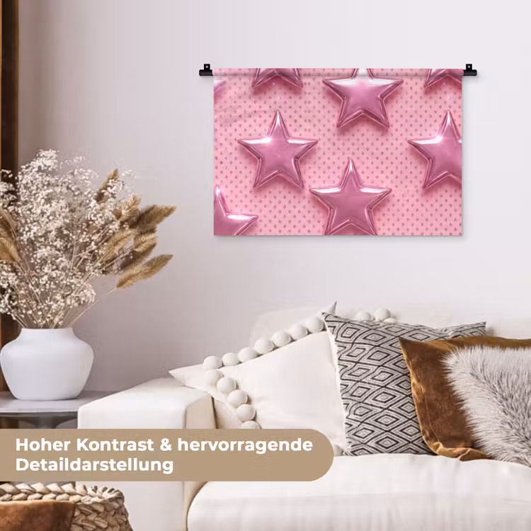 Wandteppich - Sterne – Rosa – Abstrakt — 6